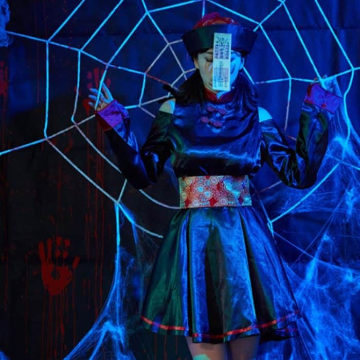 1794 Retro-Stickerei bedrucktes Zombie-Vampir-Kostüm, Halloween-Cosplay-Zombie-Kostümkleid, Zombie Vampire – Bild 7