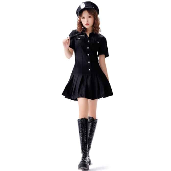 TBD0598341601A.jpg 8331 Baumwollkrawatte, Polizistin-Kostüm, Halloween-Bar-Nachtclub-Uniform-Set, S, M, L, XL – Bild 1