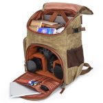 K001-D Freizeit-Schulter-Kameratasche, wasserdicht, Retro-Canvas-Kamera-Aufbewahrungsrucksack – Bild 2