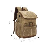 K001-D Freizeit-Schulter-Kameratasche, wasserdicht, Retro-Canvas-Kamera-Aufbewahrungsrucksack – Bild 3