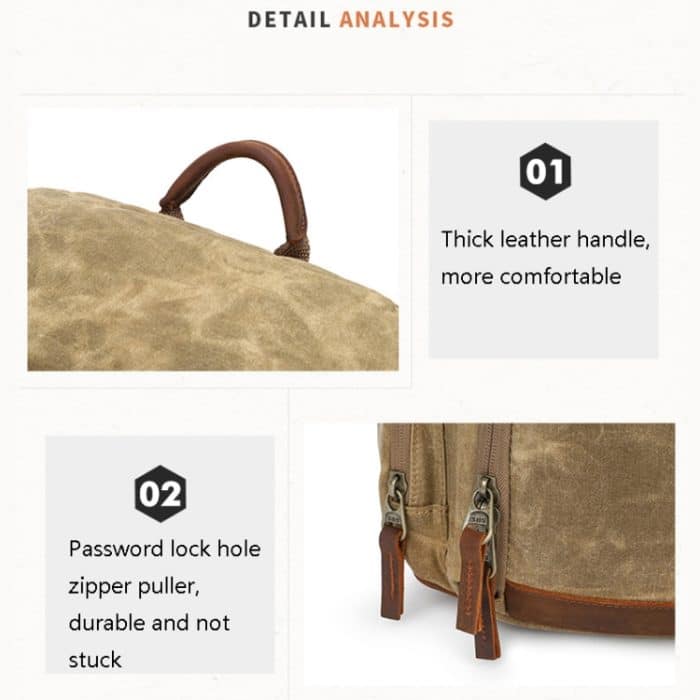 K001-D Freizeit-Schulter-Kameratasche, wasserdicht, Retro-Canvas-Kamera-Aufbewahrungsrucksack – Bild 5