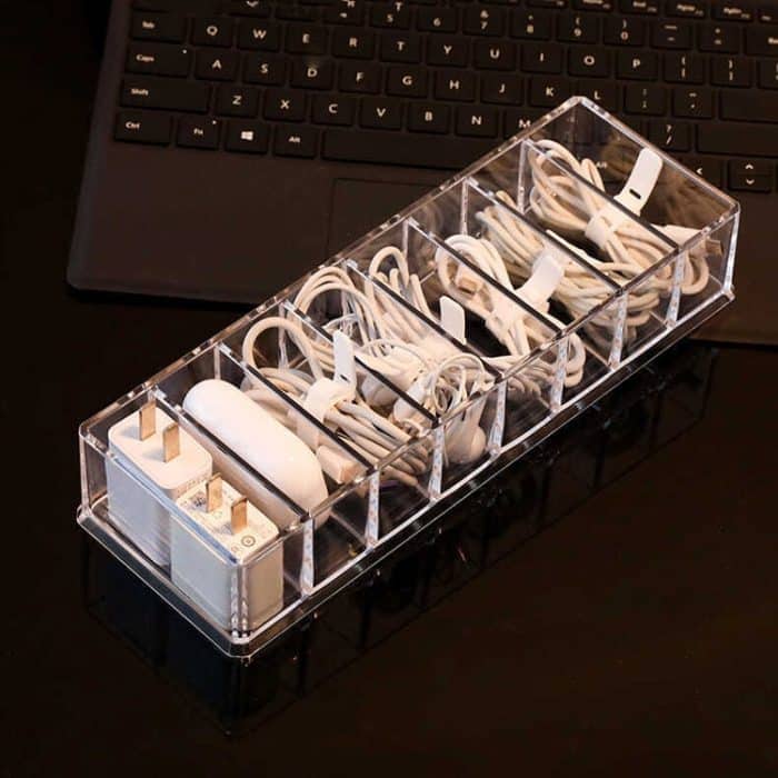 TBD0599236601.jpg 2 Stück Staubaufbewahrungsbox, Hub-Finishing-Box, Desktop-Datenkabel-Aufbewahrungsbox, Spezifikation:, 8 Grid Basic, 8 Grid Increase, 8 Grid Increase With Cover – Bild 1