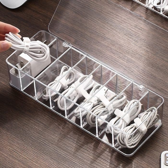 2 Stück Staubaufbewahrungsbox, Hub-Finishing-Box, Desktop-Datenkabel-Aufbewahrungsbox, Spezifikation:, 8 Grid Basic, 8 Grid Increase, 8 Grid Increase With Cover – Bild 7