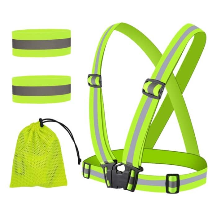 Reflektierender Gummiband-Anzug, Nachtlauf, Baustelle, Verkehrssicherheit, reflektierende Ausrüstung, Stil:, 1 Strap+2 Arm Strap+Storage Bag, 1 Strap+4 Arm Strap+Storage Bag, 1 Belt+4 Arm Strap+2 Snap Circle+ Storage Bag, 1 Belt+4 Arm Strap... – Bild 1