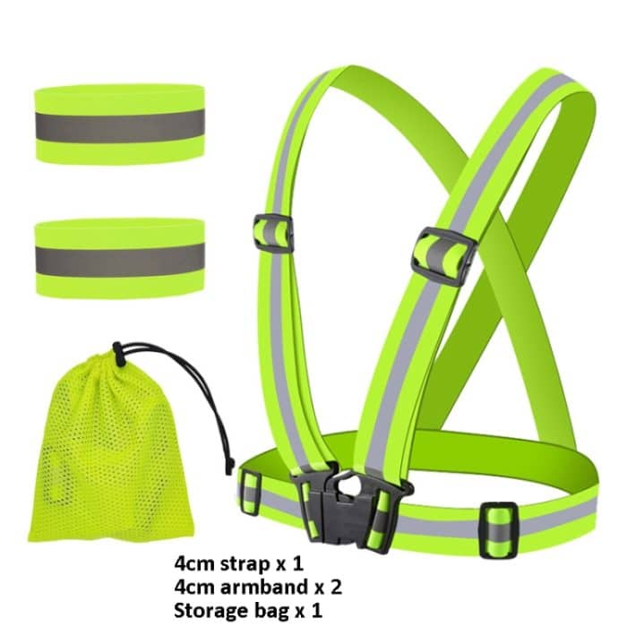 Reflektierender Gummiband-Anzug, Nachtlauf, Baustelle, Verkehrssicherheit, reflektierende Ausrüstung, Stil:, 1 Strap+2 Arm Strap+Storage Bag, 1 Strap+4 Arm Strap+Storage Bag, 1 Belt+4 Arm Strap+2 Snap Circle+ Storage Bag, 1 Belt+4 Arm Strap... – Bild 3