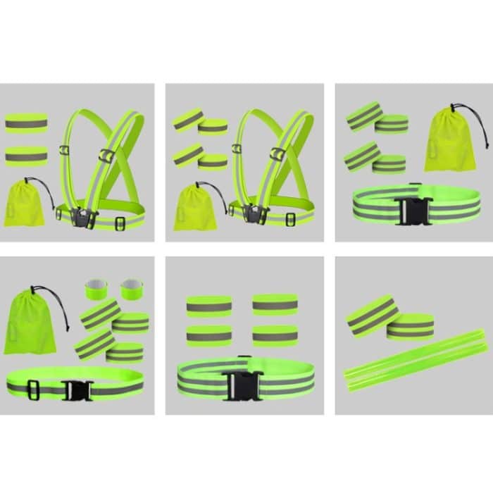 Reflektierender Gummiband-Anzug, Nachtlauf, Baustelle, Verkehrssicherheit, reflektierende Ausrüstung, Stil:, 1 Strap+2 Arm Strap+Storage Bag, 1 Strap+4 Arm Strap+Storage Bag, 1 Belt+4 Arm Strap+2 Snap Circle+ Storage Bag, 1 Belt+4 Arm Strap... – Bild 2