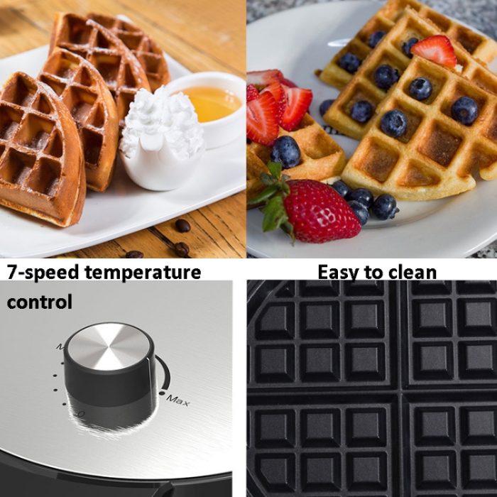 1000W Waffeleisen Frühstück Brotbackautomat Sandwichmaker Temperatur einstellbare elektrische Backform, 1000W Waffle Maker(EU Plug), 1000W Waffle Maker(UK Plug), 1000W Waffle Maker(AU Plug) – Bild 5