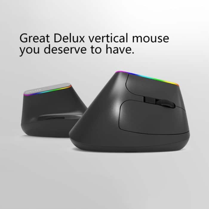 DELUX M618DB 6-Tasten 1600 DPI RGB Vertikale kabellose Bluetooth-Dual-Mode-Maus, M618DB(Bluetooth Version) – Bild 3