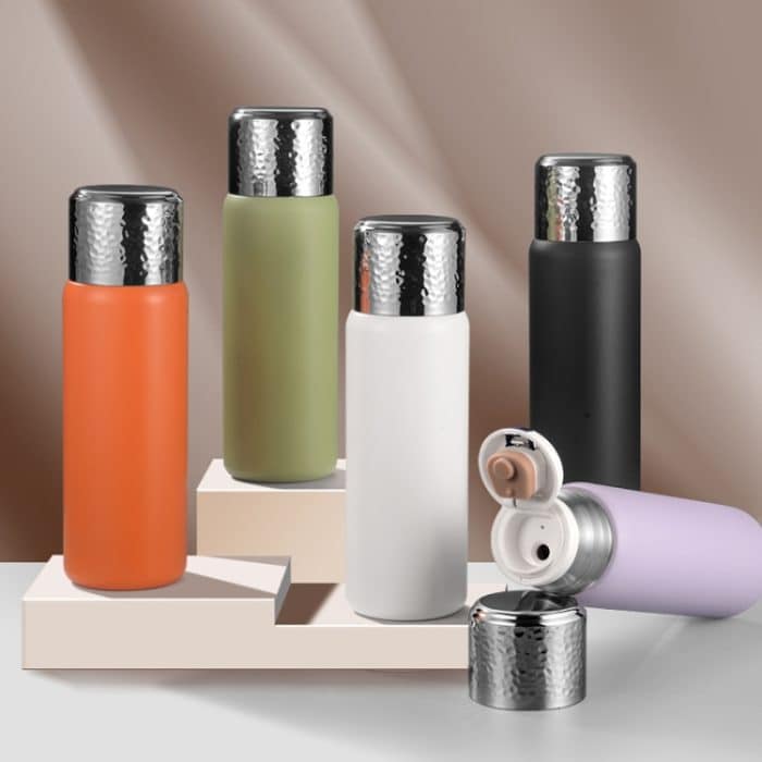 Thermoskaffeetasse aus Edelstahl 316 mit gehämmertem Deckel und Teefilter, 430ml(Purple), 430ml(White), 430ml(Black) – Bild 10