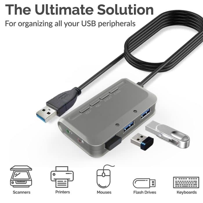 MB-103 USB 3.1 HUB ohne Laufwerk mit drei Anschlüssen + 7.1 Sprachverzerrer-Soundkarte, Hochgeschwindigkeits-Dockingstation, Kabellänge: 1,2 m – Bild 3
