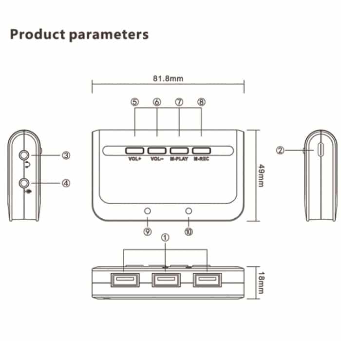 MB-103 USB 3.1 HUB ohne Laufwerk mit drei Anschlüssen + 7.1 Sprachverzerrer-Soundkarte, Hochgeschwindigkeits-Dockingstation, Kabellänge: 1,2 m – Bild 4