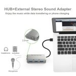 MB-103 USB 3.1 HUB ohne Laufwerk mit drei Anschlüssen + 7.1 Sprachverzerrer-Soundkarte, Hochgeschwindigkeits-Dockingstation, Kabellänge: 1,2 m – Bild 5