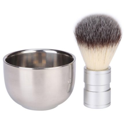 Edelstahl-Tierhaar-Bartbürste, manuelles Rühr- und Schaum-Rasierwerkzeug, Bowl + Brush, Single Brush