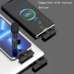 Drahtloses Lavalier-Mikrofon für Mobiltelefone, Live-Videoaufnahmen, kleines Mikrofon, 8 Pin Direct 1 To 1, Type C  1 To 1, Type-C 1 To 2 – Bild 5