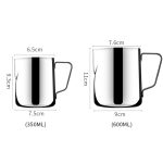 Innere Skala Pull Flower Cup Edelstahl Milchschaum Tasse Kaffeeutensilien, 350ml, 600ml – Bild 5