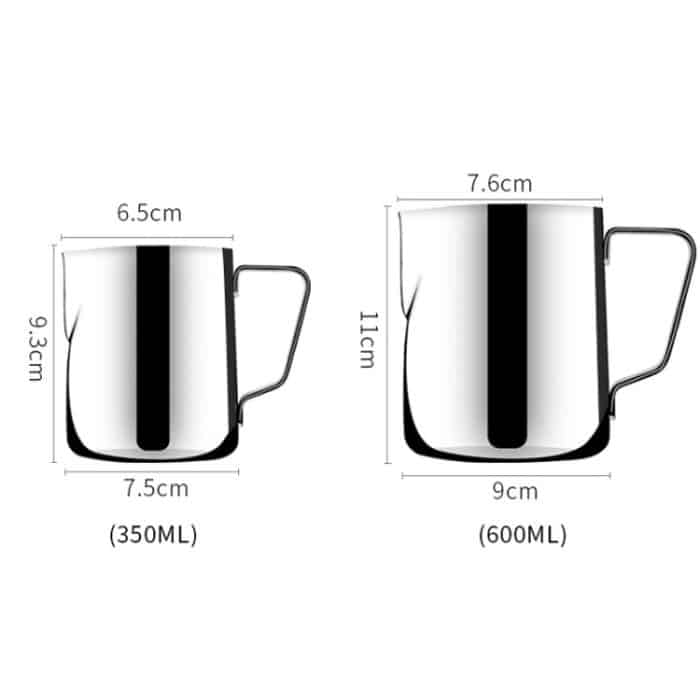 Innere Skala Pull Flower Cup Edelstahl Milchschaum Tasse Kaffeeutensilien, 350ml, 600ml – Bild 5