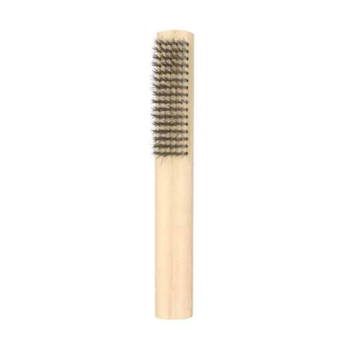 10 Stück Edelstahl-Drahtbürste mit Holzgriff, Metalloberflächenfarbe und Rost-Reinigungsbürste, 6-row Cleaning Brush – Bild 1