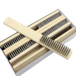 10 Stück Edelstahl-Drahtbürste mit Holzgriff, Metalloberflächenfarbe und Rost-Reinigungsbürste, 6-row Cleaning Brush – Bild 2