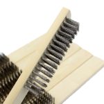 10 Stück Edelstahl-Drahtbürste mit Holzgriff, Metalloberflächenfarbe und Rost-Reinigungsbürste, 6-row Cleaning Brush – Bild 4