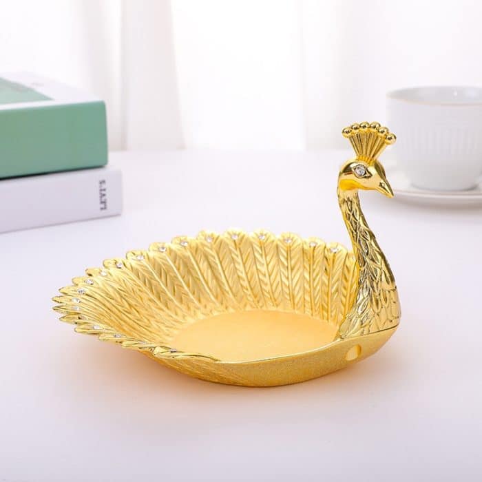 Metall-Pfau-Obsttablett für Zuhause, Wohnzimmer, Süßigkeiten- und Snack-Aufbewahrungstablett, Peacock Fruit Tray – Bild 2