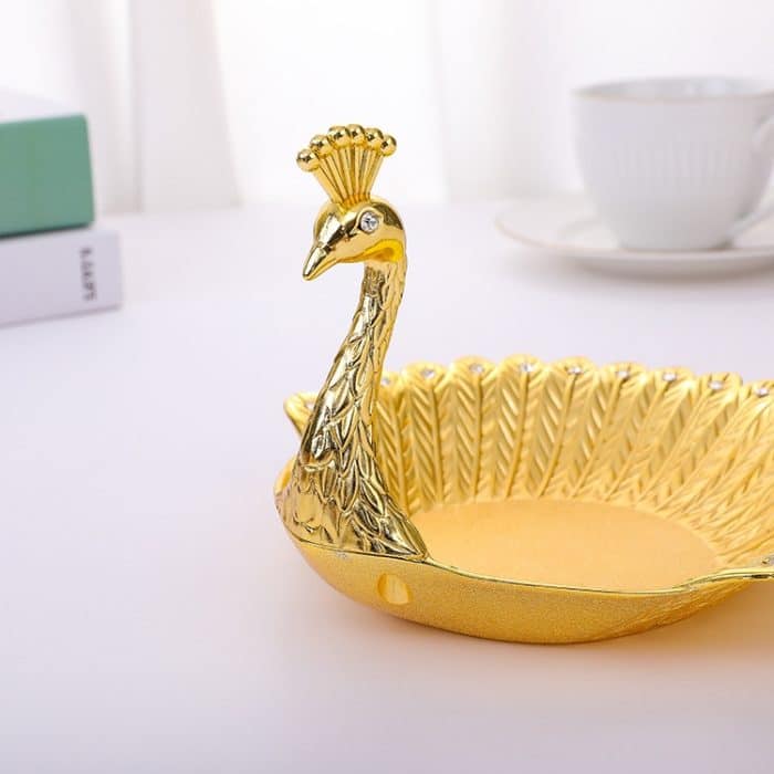 Metall-Pfau-Obsttablett für Zuhause, Wohnzimmer, Süßigkeiten- und Snack-Aufbewahrungstablett, Peacock Fruit Tray – Bild 3