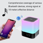 MUSKY Drahtloser Bluetooth-Lautsprecher, Nachttisch-Wecker, Touch-Sensor, Nachtlampe, Mini-Lautsprecher – Bild 4