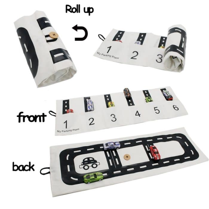 20 x 60 cm Kinder Auto Aufbewahrungstasche Spielzeug Organizer Tasche Verkehrsspur Spielmatte, Track Play Mat – Bild 2