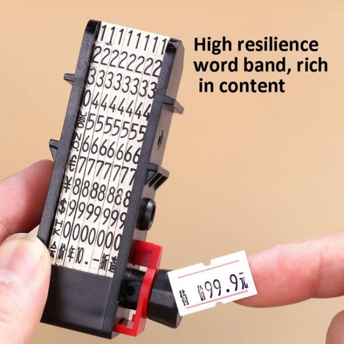 Deli 7500 Handheld-Etikettendrucker mit Datums- und Chargennummer, With 2 Ink Wheel +1 Roll Price Tag – Bild 5