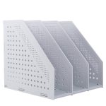 Deli 78995 Aktenregal mit drei Fächern, faltbarer Desktop-Aufbewahrungs-Bücherständer