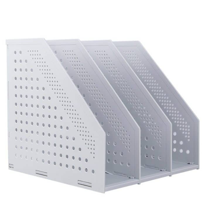 TBD0601715601B.jpg Deli 78995 Aktenregal mit drei Fächern, faltbarer Desktop-Aufbewahrungs-Bücherständer – Bild 1