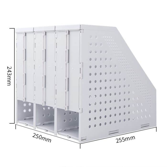 Deli 78995 Aktenregal mit drei Fächern, faltbarer Desktop-Aufbewahrungs-Bücherständer – Bild 3