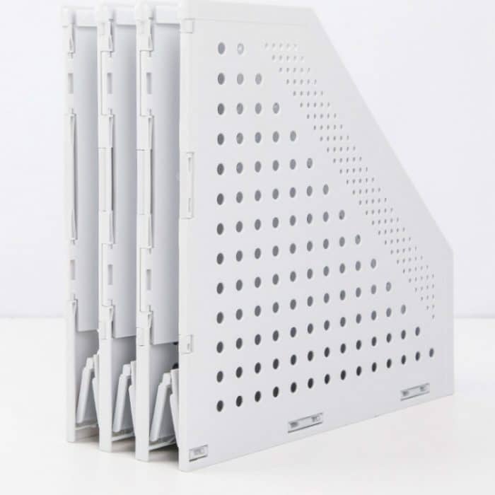 Deli 78995 Aktenregal mit drei Fächern, faltbarer Desktop-Aufbewahrungs-Bücherständer – Bild 5