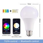 2 PCS Tuya TY-10W RGB+CCT Bluetooth-Handysteuerung Smart LED Bulb Ball – Bild 3