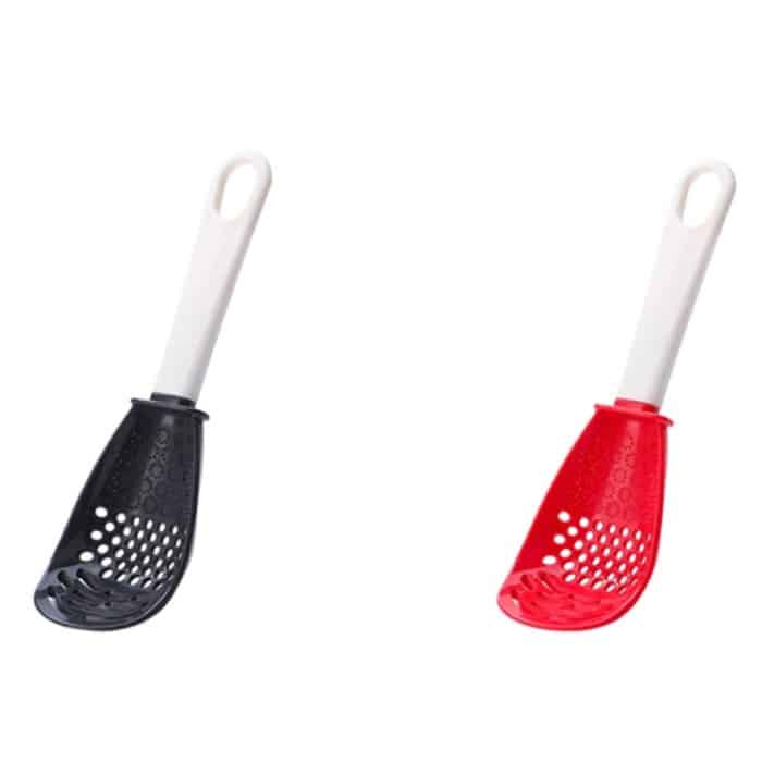 3 Stück Küchen-Mahl- und Abtropflöffel, Black, Red – Bild 2