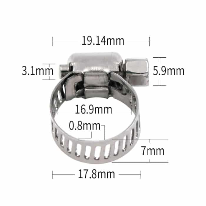 100 Stück Edelstahl-Wasserrohr-Schlauchschelle, Stainless Steel Pipe Clamp – Bild 3