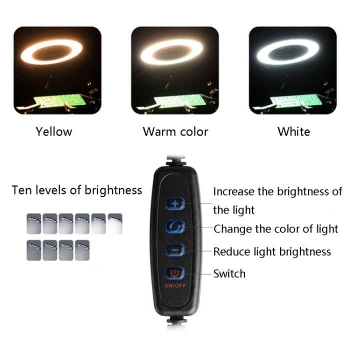 SN5BK-USB 4-Krallen-Lampe, verstellbare Desktop-Lötstation, SN5BK-USB(Black), SN5BK-USB(Blue) – Bild 4