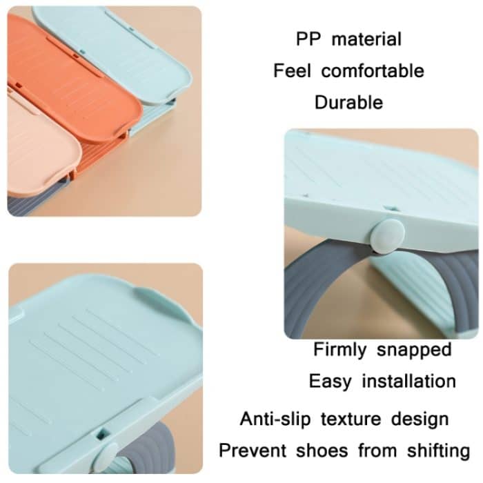 2 Stück 3-stufig verstellbares doppellagiges Schuhregal, Blue, Orange, Pink – Bild 3