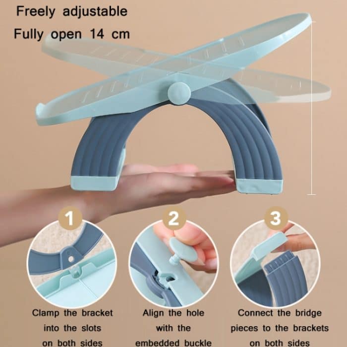 2 Stück 3-stufig verstellbares doppellagiges Schuhregal, Blue, Orange, Pink – Bild 4