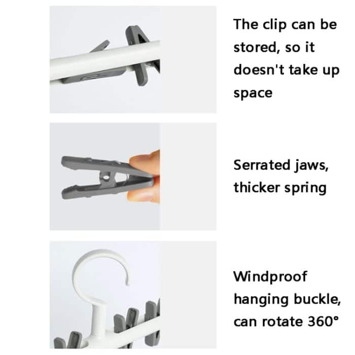 2 Stück LSAI07 360-Grad-Rotations-Anti-Verwicklungs-Trockengestell, White Orange, White Gray, Pink White, Blue White – Bild 4