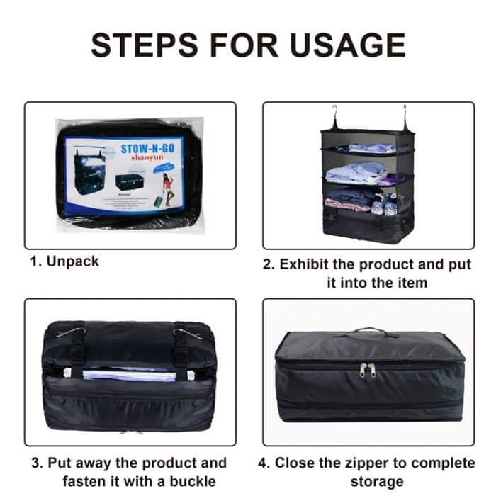 Dreilagige Hängeschrank-Aufbewahrungstasche, Hanging Storage Bag – Bild 5