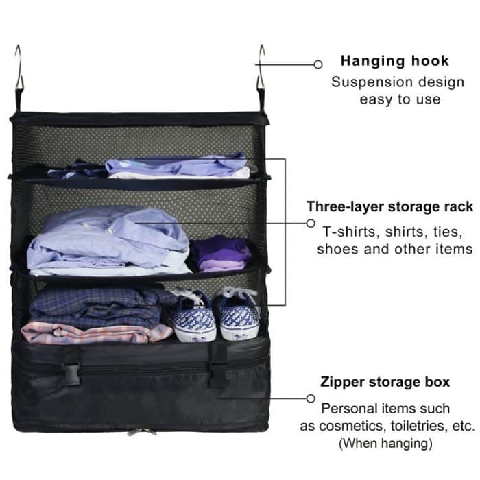 Dreilagige Hängeschrank-Aufbewahrungstasche, Hanging Storage Bag – Bild 6