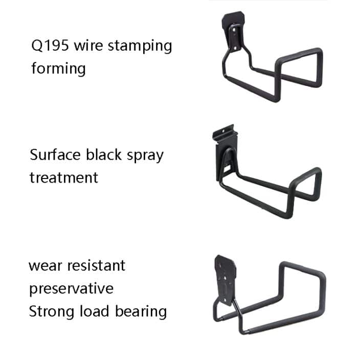 2 Stück Pipeline-Haken, schwerer Wasserrohr-Draht-Aufbewahrungs-Garagenhaken, Stil:, On Wall, Groove Plate – Bild 3