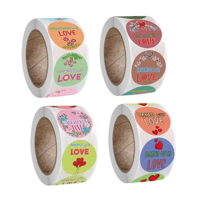 10 Stück runde Kraftpapier-Dankeschön-Aufkleber, Party-Geschenkanhänger, A-160, A-161, A-162, A-163 – Bild 2