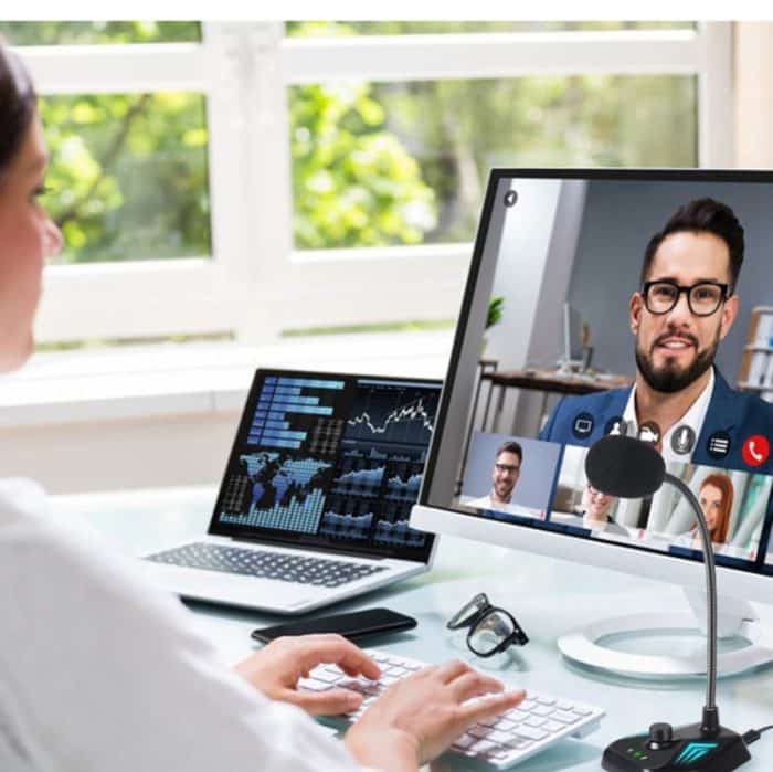 MI520 Desktop-Computer-Schwanenhals-Kondensatormikrofon, 6.35mm Interface, USB Version without RGB Breathing Lamp, USB Version with RGB Breathing Lamp – Bild 7