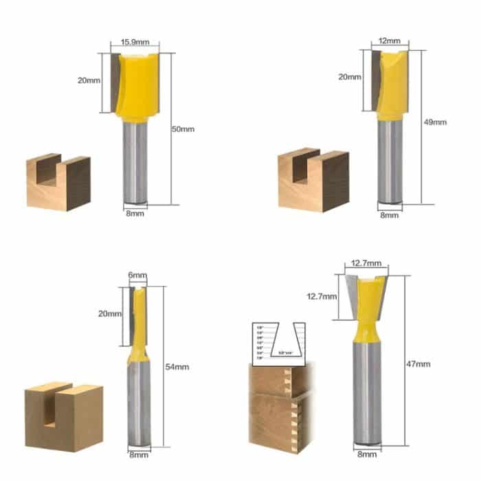 12 Teile/satz Holzbearbeitung Graviermaschine Trimmer Schneidwerkzeug, 8 Handle With Wooden Box, 8 Handles Without Wooden Box – Bild 5