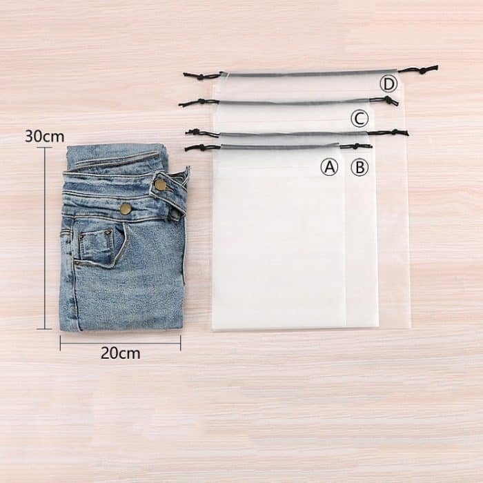 50 Stück PE-Kordelzugbeutel, wasser- und staubdicht, Aufbewahrungstasche, 20x28cm, 25x30cm, 25x35cm, 30x40cm – Bild 3