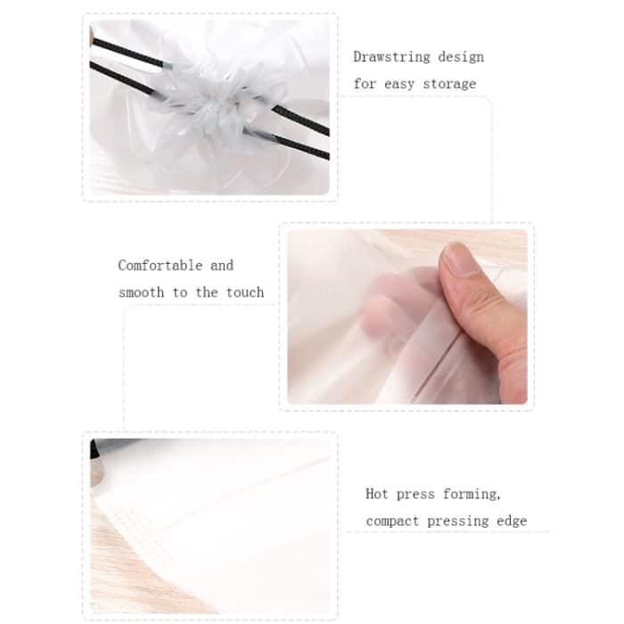 50 Stück PE-Kordelzugbeutel, wasser- und staubdicht, Aufbewahrungstasche, 20x28cm, 25x30cm, 25x35cm, 30x40cm – Bild 5
