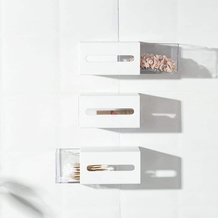 2 Stück links und rechts ziehende, wandhängende Schubladenbox, transparente Aufbewahrungsbox, Wall Hanging Drawer Box – Bild 4