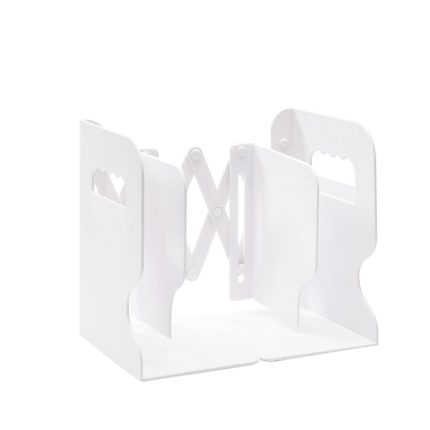Zusammenklappbarer und ausziehbarer Buchaufbewahrungsständer für den Schreibtisch, White, Grey, White + Pen Holder, Gray + Pen Holder