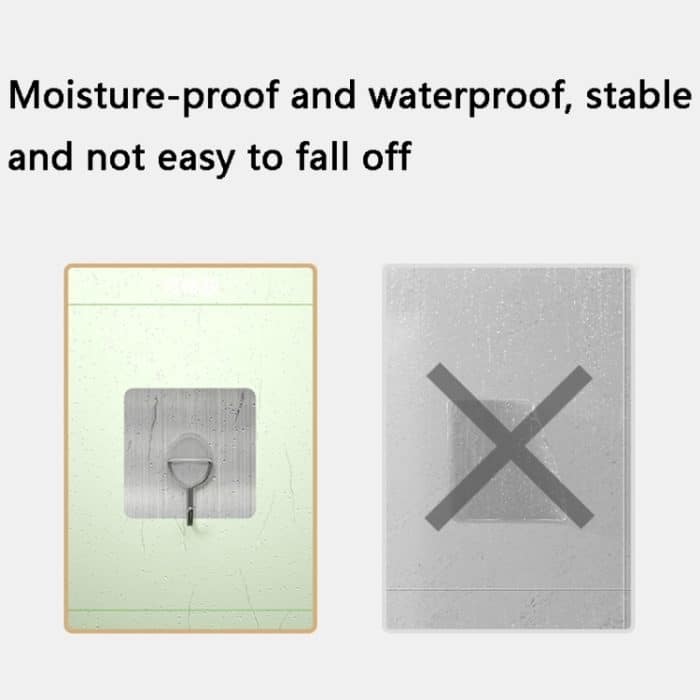 8 Stück WL-003-08 7 x 7 cm multifunktionaler Edelstahl-Klebehaken, Transparent, Brushed Silver – Bild 3